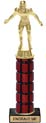 12 inch High Gloss Mahogany Trophy on Black Marble Base