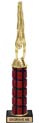 12 inch High Gloss Mahogany Trophy on Black Marble Base