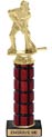 12 inch High Gloss Mahogany Trophy on Black Marble Base
