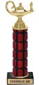 12 inch High Gloss Mahogany Trophy on Black Marble Base