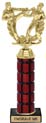 12 inch High Gloss Mahogany Trophy on Black Marble Base