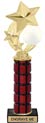 12 inch High Gloss Mahogany Trophy on Black Marble Base