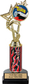 10.5 inch EXCLUSIVE Color Insert Trophy w/ Column on Marble Tone Base