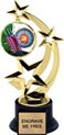 8.5 inch Three-Star Spinning Insert Trophy on Synthetic black base
