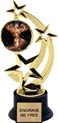 8.5 inch Three-Star Spinning Insert Trophy on Synthetic black base
