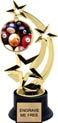 8.5 inch Three-Star Spinning Insert Trophy on Synthetic black base