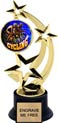 8.5 inch Three-Star Spinning Insert Trophy on Synthetic black base