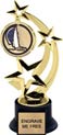 8.5 inch Three-Star Spinning Insert Trophy on Synthetic black base