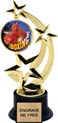 8.5 inch Three-Star Spinning Insert Trophy on Synthetic black base