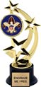 8.5 inch Three-Star Spinning Insert Trophy on Synthetic black base