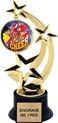8.5 inch Three-Star Spinning Insert Trophy on Synthetic black base