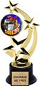 8.5 inch Three-Star Spinning Insert Trophy on Synthetic black base