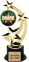 8.5 inch Three-Star Spinning Insert Trophy on Synthetic black base