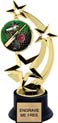 8.5 inch Three-Star Spinning Insert Trophy on Synthetic black base