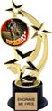 8.5 inch Three-Star Spinning Insert Trophy on Synthetic black base