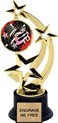 8.5 inch Three-Star Spinning Insert Trophy on Synthetic black base