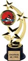 8.5 inch Three-Star Spinning Insert Trophy on Synthetic black base
