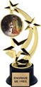8.5 inch Three-Star Spinning Insert Trophy on Synthetic black base