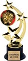 8.5 inch Three-Star Spinning Insert Trophy on Synthetic black base