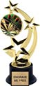 8.5 inch Three-Star Spinning Insert Trophy on Synthetic black base