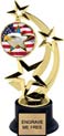8.5 inch Three-Star Spinning Insert Trophy on Synthetic black base