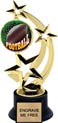 8.5 inch Three-Star Spinning Insert Trophy on Synthetic black base