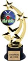 8.5 inch Three-Star Spinning Insert Trophy on Synthetic black base