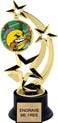 8.5 inch Three-Star Spinning Insert Trophy on Synthetic black base