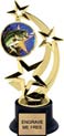8.5 inch Three-Star Spinning Insert Trophy on Synthetic black base