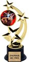 8.5 inch Three-Star Spinning Insert Trophy on Synthetic black base