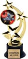 8.5 inch Three-Star Spinning Insert Trophy on Synthetic black base