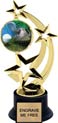 8.5 inch Three-Star Spinning Insert Trophy on Synthetic black base