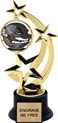 8.5 inch Three-Star Spinning Insert Trophy on Synthetic black base