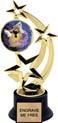 8.5 inch Three-Star Spinning Insert Trophy on Synthetic black base