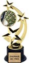 8.5 inch Three-Star Spinning Insert Trophy on Synthetic black base