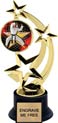 8.5 inch Three-Star Spinning Insert Trophy on Synthetic black base