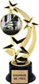 8.5 inch Three-Star Spinning Insert Trophy on Synthetic black base