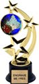 8.5 inch Three-Star Spinning Insert Trophy on Synthetic black base