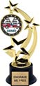 8.5 inch Three-Star Spinning Insert Trophy on Synthetic black base
