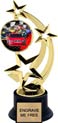 8.5 inch Three-Star Spinning Insert Trophy on Synthetic black base
