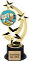 8.5 inch Three-Star Spinning Insert Trophy on Synthetic black base