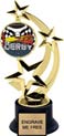 8.5 inch Three-Star Spinning Insert Trophy on Synthetic black base
