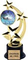 8.5 inch Three-Star Spinning Insert Trophy on Synthetic black base