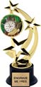 8.5 inch Three-Star Spinning Insert Trophy on Synthetic black base
