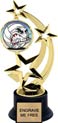 8.5 inch Three-Star Spinning Insert Trophy on Synthetic black base