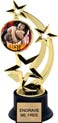 8.5 inch Three-Star Spinning Insert Trophy on Synthetic black base