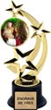 8.5 inch Three-Star Spinning Insert Trophy on Synthetic black base