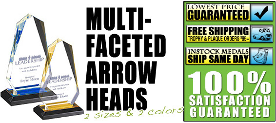 Multi-faceted Arrow Head Acrylic Awards