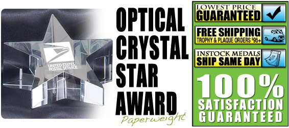 Optical Crystal Star Paperweight