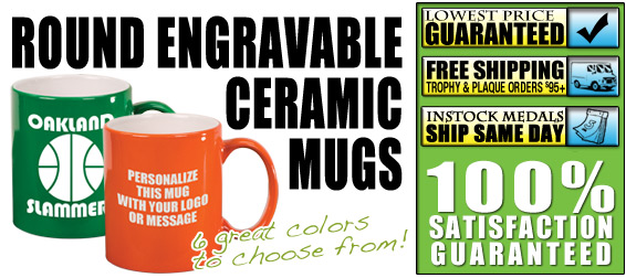 LazerMugs Round Ceramic Mugs